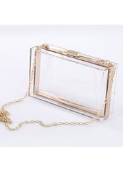 Good Quality Hot Transparent Women Acrylic Box Mini Bag Brand Ladies Evening Handbag Wedding Bag Female Clutch Shoulder Bag