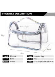 Bfuming Fashion Portable Makeup Bag for Women PVC Transparent Waterproof Large Capacity Travel Cosmetic Storage Bag