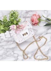 Sequin Bag for Girls, Princess Bag, Pearl, Floral Pattern, Sequin Shoulder Bag