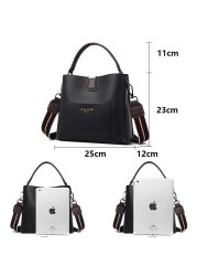 Ladies large capacity bucket bag high quality leather shoulder bags for women 2022 fashion ladies crossbody bags branded handbags