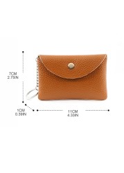 Women Small Coin Purse PU Leather Small Card Cash Card Holder Wallet with Keyring Female Girls Casual Solid Color Money Changing Bag