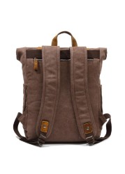 Vintage Canvas Leather Backpack Laptop Backpack Teenage Travel Backpack Student Computer Bag