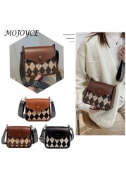 Female Retro PU Crossbody Bag Lady PU Leather Small Flap Messenger Bag for Women Shopping Fashionable Decor