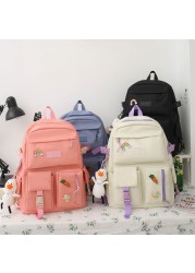 4pcs sets canvas school bags for teenage girls women backpack canvas kids primary school bag college student laptop bags