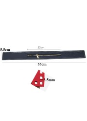 55cm Length High Quality Close End Metal Zipper PU Leather Zipper DIY Craft Cloth Garment Shoes Sewing Tool Accessories