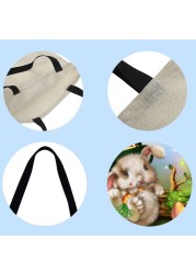 Fashionable Ladies Hamster Shoulder Shopping Bag Linen Printing Pattern Eco-friendly Tote Large Capacity Handbags