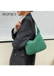 Women Shoulder Bag Zipper Crossbody Bag Solid Color Small Designer Crescent Shape Clutch Bag Multifunctional Ladies Handbag