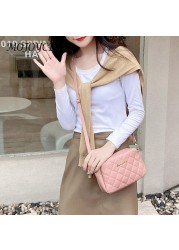 Women Shoulder Bags Female Fashion Solid Color Small Zipper Mobile Phone Crossbody Bag Casual Bag Diamond Lattice Messenger Bag