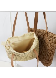 summer woven women bag large capacity straw woman shopper beach handmade handbags high design for women fashion female shoulder bag