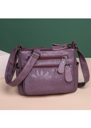 Fashion Solid Casual Crossbody Bag Women PU Shopping Street Shoulder Bags Multi Zipper Mother Handbag Handle
