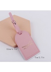 Anti-lost PU Leather Bag Tags Label Holder Travel Bag Label Holder Transparent ID Name Card Window For Adult Students