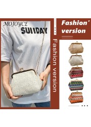 Exquisite Women Top-Handle Bags Solid Color Straw Bucket Bag Pouch Fashion Women Daily Travel Shopping Handbags