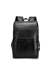 New faux leather backpack outdoor backpack student school bag leisure bag computer bag fashion men's bag