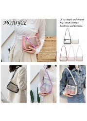 Fashion Women PVC Transparent Shoulder Bag Lady Small Zipper Luxury Handbag For Ladies Women Outdoor Shopping