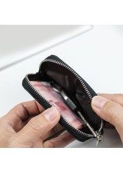 New PU Leather Zipper Coin Purse Women Men Small Wallet Change Bags Mini Key Holder Business Credit Card Holder Cash Pocket