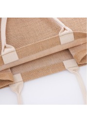 Reusable duffel bag eco-friendly burlap grocery beach shopping bags X7YA