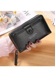 Brand Yellow Women Wallet Soft PU Leather Female Small Purse Hasp Card Holder Coin Short Wallets Slim Small Purse Zipper Keychain