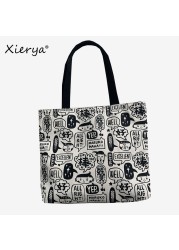 Xierya Canvas Bag Female Large Capacity Student Bag Canvas Bag Shoulder Bag New Fashionable Clothes Bag Women Tote Bag Chinese Style