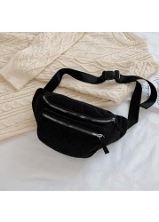 Ladies Designer Canvas Fanny Pack Fashion Street Money Banana Phone Chest Bag Bum Belt Bags Women Corduroy Waist