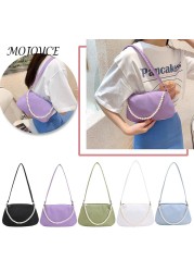 Solid color crescent shape shoulder bag elegant women's large casual small handbag leisure purse bag for women