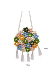 Exquisite Women Hand-Woven Handbag Embroidered Minority Bag Fashion Top-Handle Bag for Women Outdoor Traveling