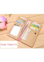 Long Women Wallet Soft Matte Retro Money Clutches PU Leather Wallet Slim Personality Fashion Money Wallet Purse ID Card Holder