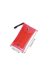 INS New Transparent PVC Key Card Holder Wallet Pouch Car Keychain Women Coin Purse Bag Mini Rouge Storage Money Bag Pocket