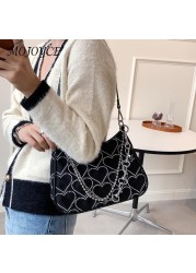 Hearts Women Underarm Bag Fashion Chain Shoulder Bag Handbag Female Casual Tote for Women Girls Birthday Gift