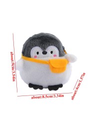 Super Kawaii Penguin Children Plush Coin Purse With Keychain Zipper Change Wallet Small Wallet Gift For Women Data Line Storage