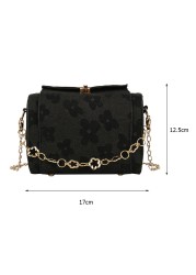 Simple Woven Fabric Women Shoulder Bag Elegant Casual Small Flower Chain Handbag Designer Leisure Purse Bag For Women Girls