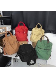 Vintage Casual Travel Backpacks 2022 Fashion High Capacity Solid Color Backpack Student School Bag Simple Backpack Designer