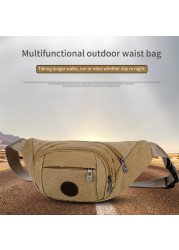 Men's Outdoor Sports Washable Vacation Waist Pack Waterproof Money Pouch Travel Hands Free Cycling Zipper Closure Adjustable Belt