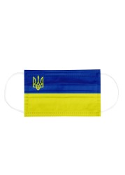 10/50pcs ukraine flag mask adult disposable mask face mask blue yellow printed 3 layers industrial ua ukr ukraine flag masks