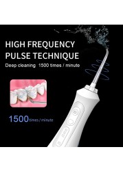 SEAGO New Oral Dental Irrigator Portable Water Flosser USB Rechargeable 3 Modes IPX7 200ml Water for Teeth Cleaning SG833