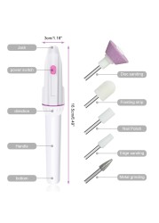 Electric Nail Drill Kit Portable Manicure Pedicure Nail File 5In1 Toenail Grinder Kit Toe Nail Polish Grinding Shape Tool