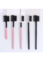 2 in1 Dual Purpose Eyelash Comb Pink Black Eyelash Eyebrow Brush Comb Professional Eye Makeup Tool Eyelash Extension Tool