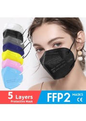 Adult FFP2 Mask 5ply KN95 Dust Safety Approved Masks Protective Face Respirator CE FPP2 FFP3 n95 ffp2masks Spain 10 days delivery