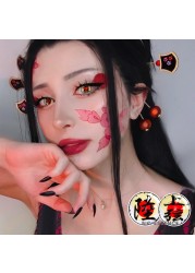 Bio-essence 1 Pair Cosplay Color Contact Lenses Nezuko Cosplay Anime Eye Contacts Pink Lenses Demon Slayer Cosplay Lenses