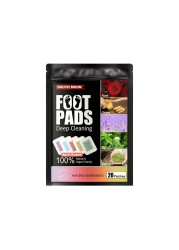 20pcs Herbal Detox Foot Patches Natural Lavender Rose Ginger Mint Green Tea Adhesive Pads Improve Sleep Clean Detox