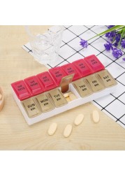 14/7 Grids 7 Days Weekly Pill Case Medicine Tablet Dispenser Organizer Pill Box Splitter Storage Box Pill Organizer Container