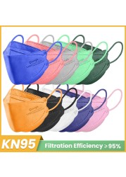 Elough 10-100pcs Kids KN95 Mask FFP2 Mask 6-12 Years Old Color Boys Girls kn95 Children ffp3 Mascarillas Protective Masque mascarilla fpp2 homologada