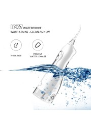 Portable Oral Irrigator USB Rechargeable Water Floss Lrrigator 260ml Dental Dental Dental Lrrigator Dental Water Jet + 5 Nozzle