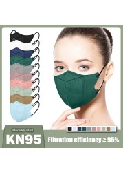 3D mask kn95fan ffp2 mascarillas Morandi fpp2 masks KN95 certificate face mask 4 layers security protection mask KN 95 ffp2masque