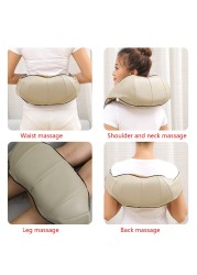 U Shape Electric Massage Shawl 4D Kneading Infrared Heated Shiatsu Massage Body Shoulder Neck Back Massager Health Care Tool