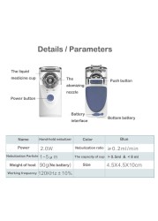 مرذاذ للإستنشق صغير محمول باليد للرعاية الصحية صامتة بالموجات فوق الصوتية اينالادور البخاخات الاستنشاق للأطفال والبالغين