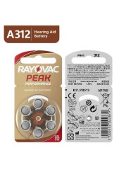 Hearing Aid Batteries 60pcs/10cards RAYOVAC Peak 1.45V 312 312A A312 PR41 Zinc Air Battery for BTE CIC Rick OE Hearing Aids