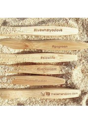 100pcs Eco-friendly Bamboo Reusable Toothbrush Portable Adult Wooden Soft Toothbrush Laser Custom Engraving Logo