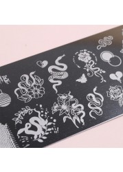 Nail Art Transfer Templates DIY Stencil Nail Stamping Plate Diamond Stamping Floral Printing Animal Manicure ? stencils accessories