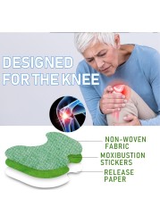 6/24pcs Wormwood Knee Pain Relief Patch Herbal Hot Compress Relaxing Knee Medical Plaster Arthritis Muscle Joints Knee Stickers