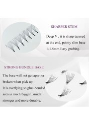 Sharp Stem Pre-made Size Fans Narrow Pointed Base Pre-made Fan 10D 400 Fans Eyelash Extensions Professional